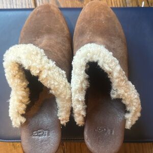 UGG Tan Shearling Slip-Ons